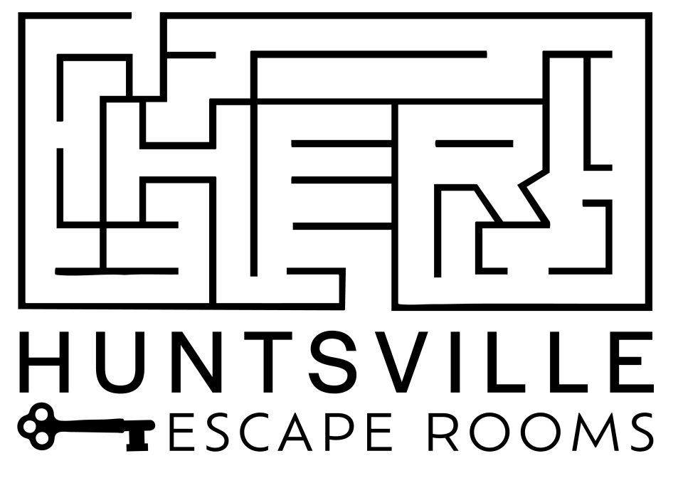 Maze logo with 'Huntsville Escape Rooms' text and a key graphic below.