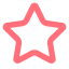 Outlined red star icon with a transparent center on a white background.